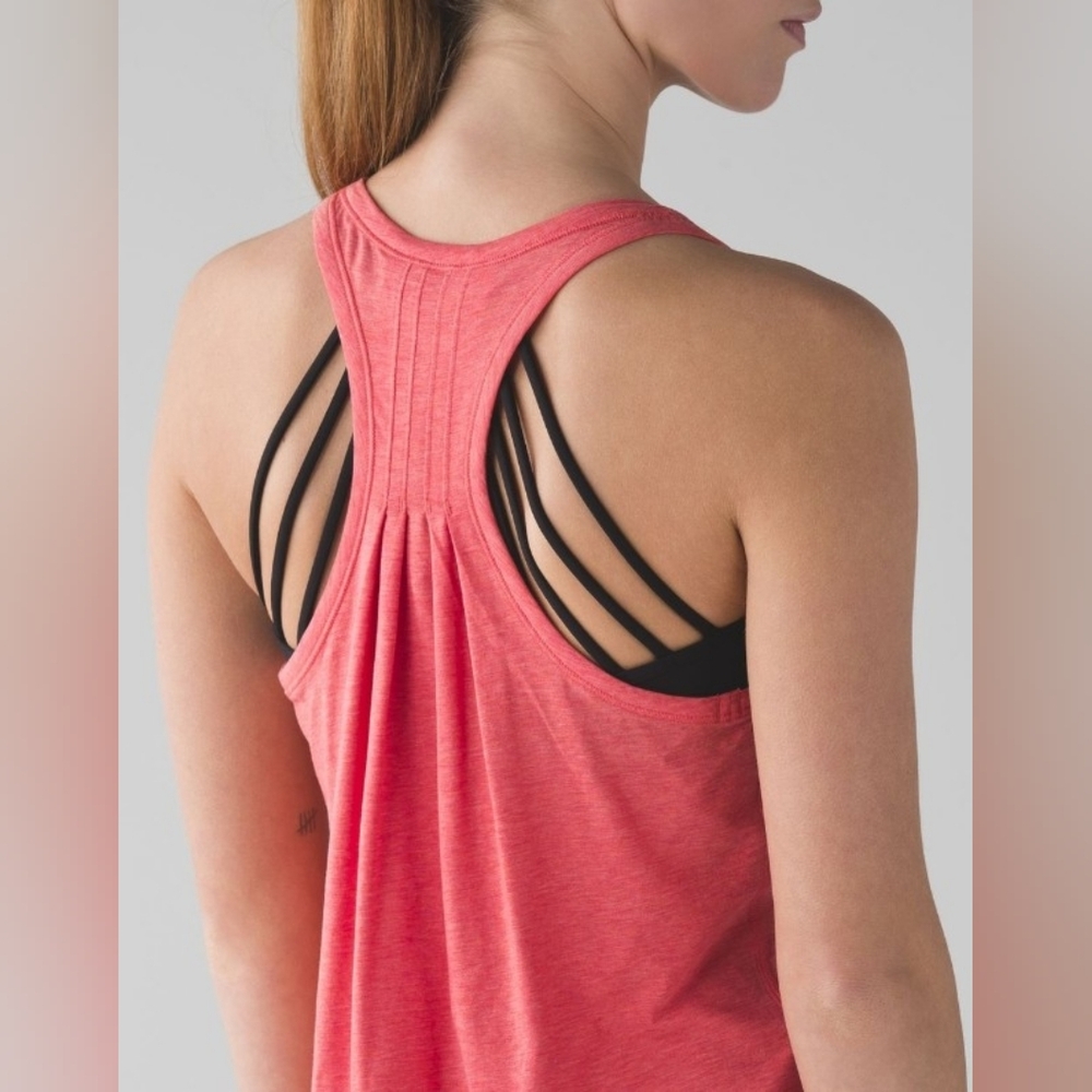 Lululemon Cotton Racerback Tank Top In Coral Size 4